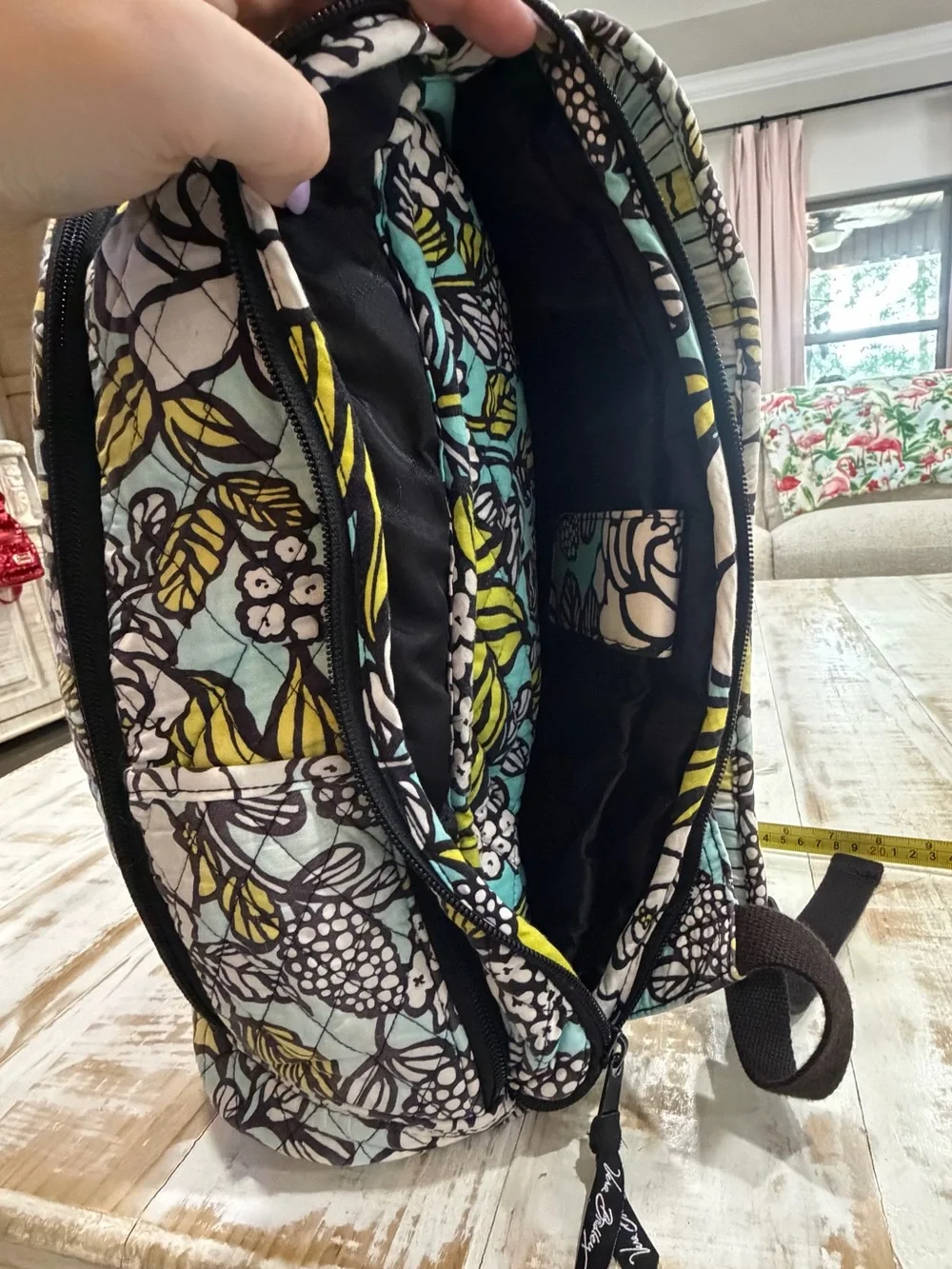 Vera Bradley Backpack Campus Tech Laptop Island Blooms Retired Floral Turquoise
